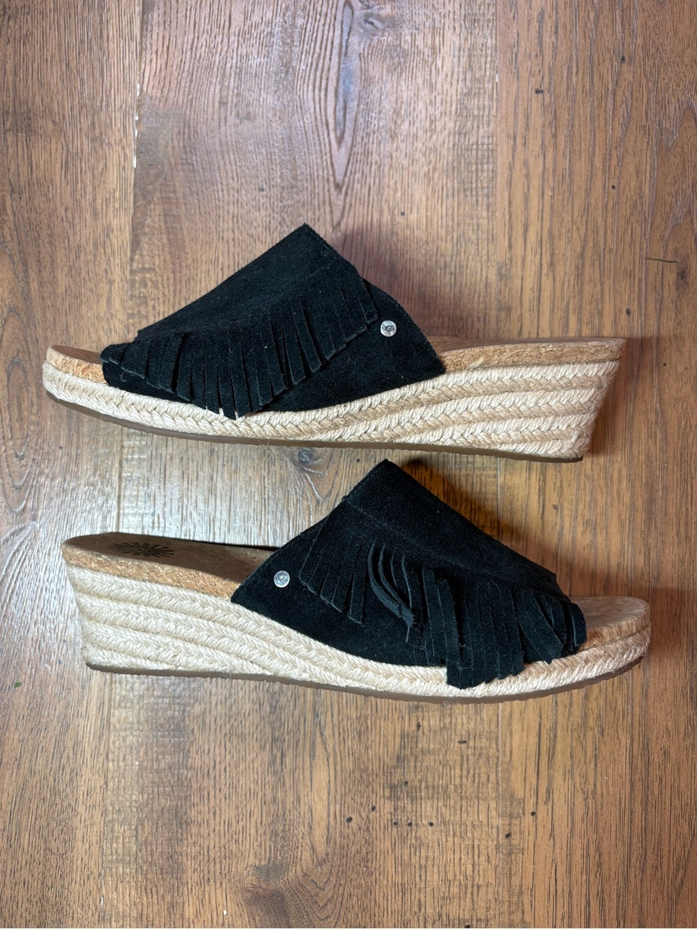 Ugg Danes Fringe Suede Wedge Sandals